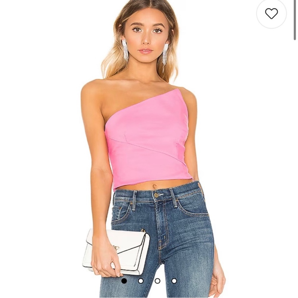 Superdown / Revolve Pink Strapless Asymmetrical T… - image 1